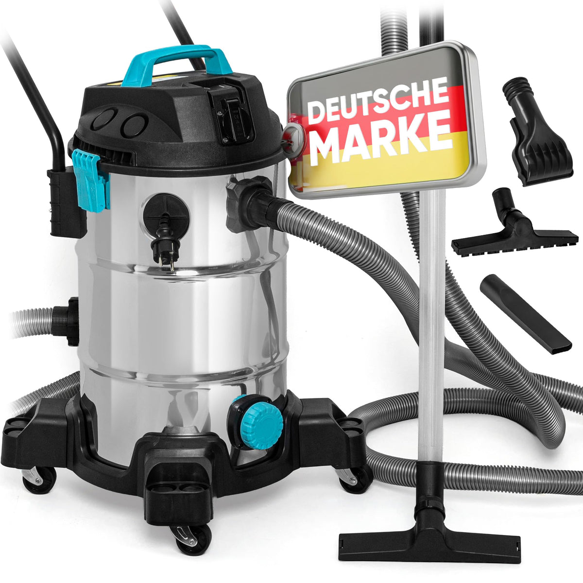 Teichsauger Schlammsauger Groß Neues Modell 1200 Watt Pumpsauger 35 Liter mit Wasserrückführung Algensauger