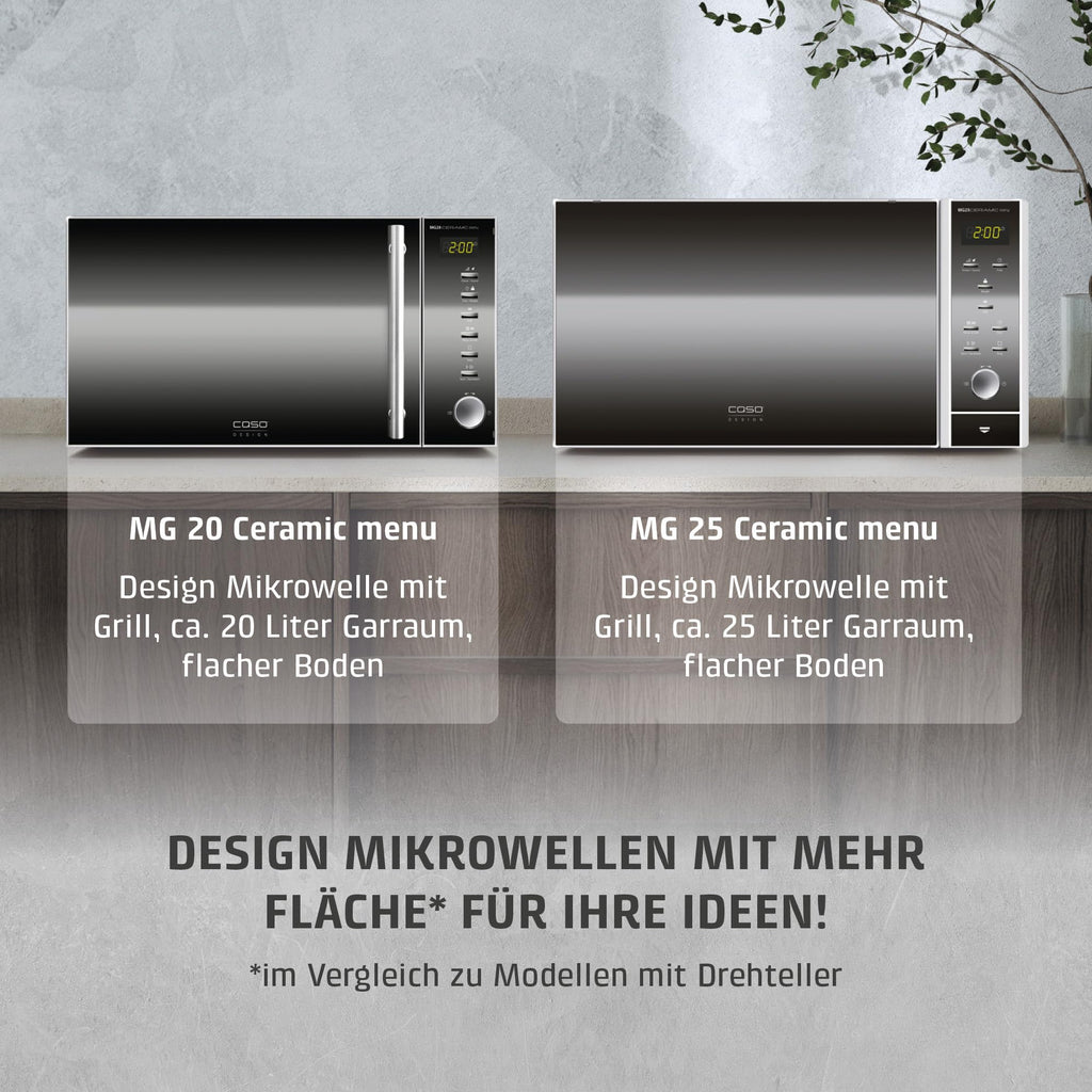 MG20 Ceramic Menu Mikrowelle mit Grillfunktion ohne Drehteller 1000 Watt für schnelles Erwärmen und Grillen