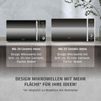 MG20 Ceramic Menu Mikrowelle mit Grillfunktion ohne Drehteller 1000 Watt für schnelles Erwärmen und Grillen