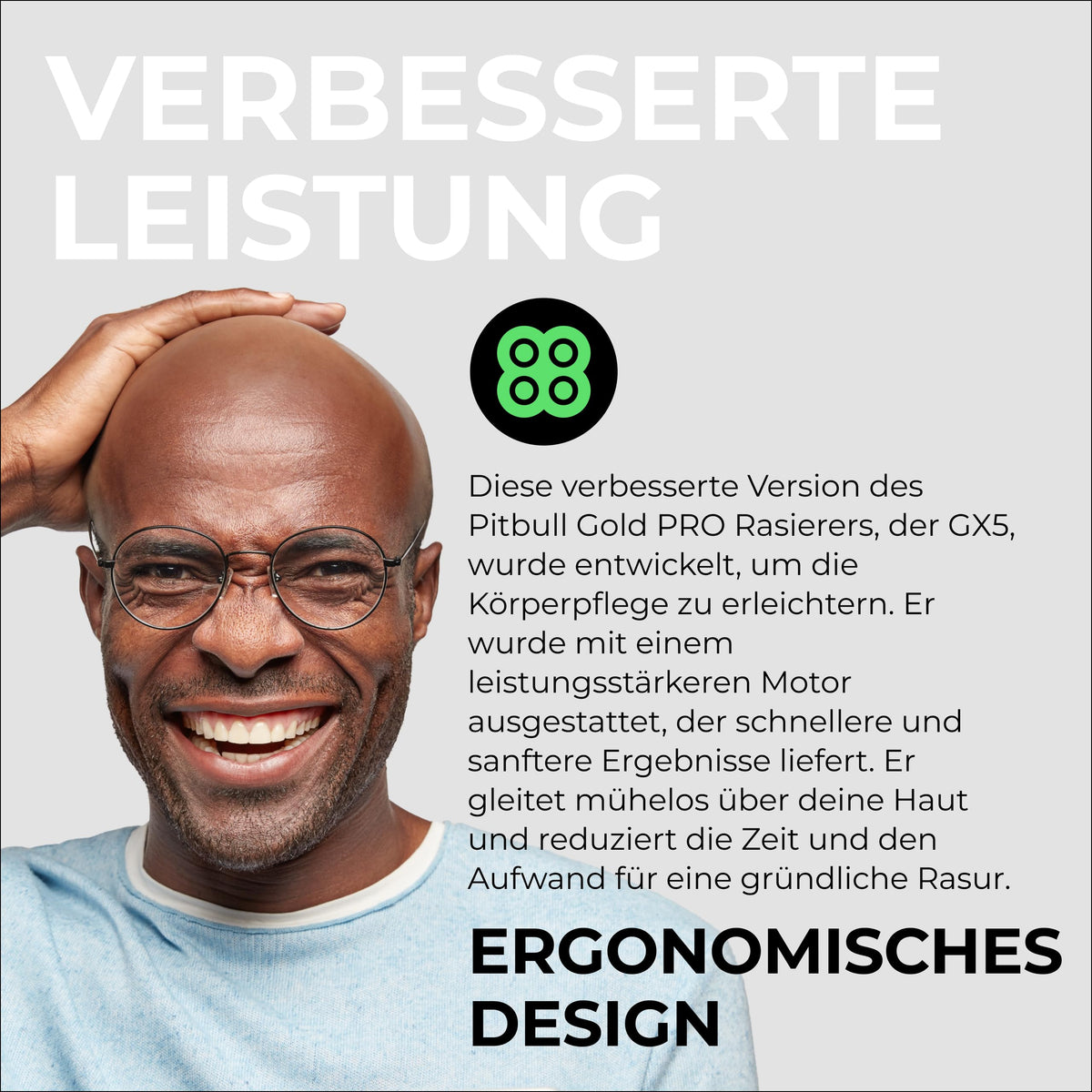 Pitbull Gold Pro GX5 Kopf und Gesichtsrasierer kabellos Nass und Trocken wasserfest Reise Forte Pro Klinge