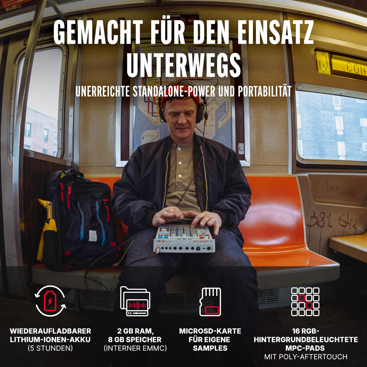 MPC Sample tragbarer Sampler für mobile Musikproduktion kompakter digitaler Sampler für unterwegs