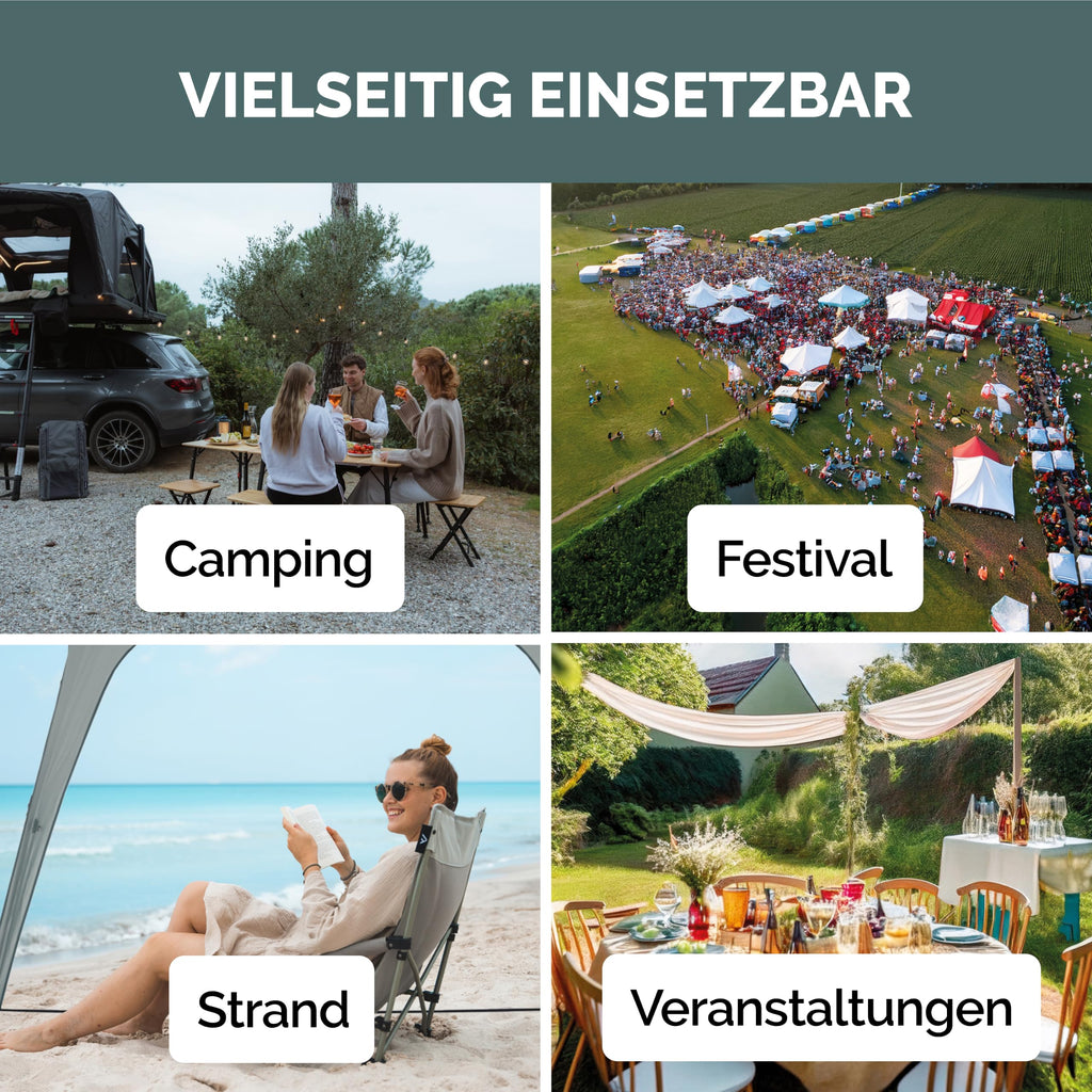 Wasserdicht Schnellaufbau Pavillon 4 Wände 2,5x2,5 m faltbar UV Schutz 80 Garten Camping Festival Strand Zelt