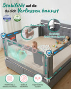 Bettgitter Rausfallschutz Boxspringbett 180x200 cm 3 Seiten Stange laborgeprüft Elternbett deutsche Anleitung