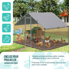 Hühnerstall 6m² Metall 3x2x2m Hühnerhaus Hühnergehege Sicherheitsschloss wasserdichtes PE Farbtuch für Hühner