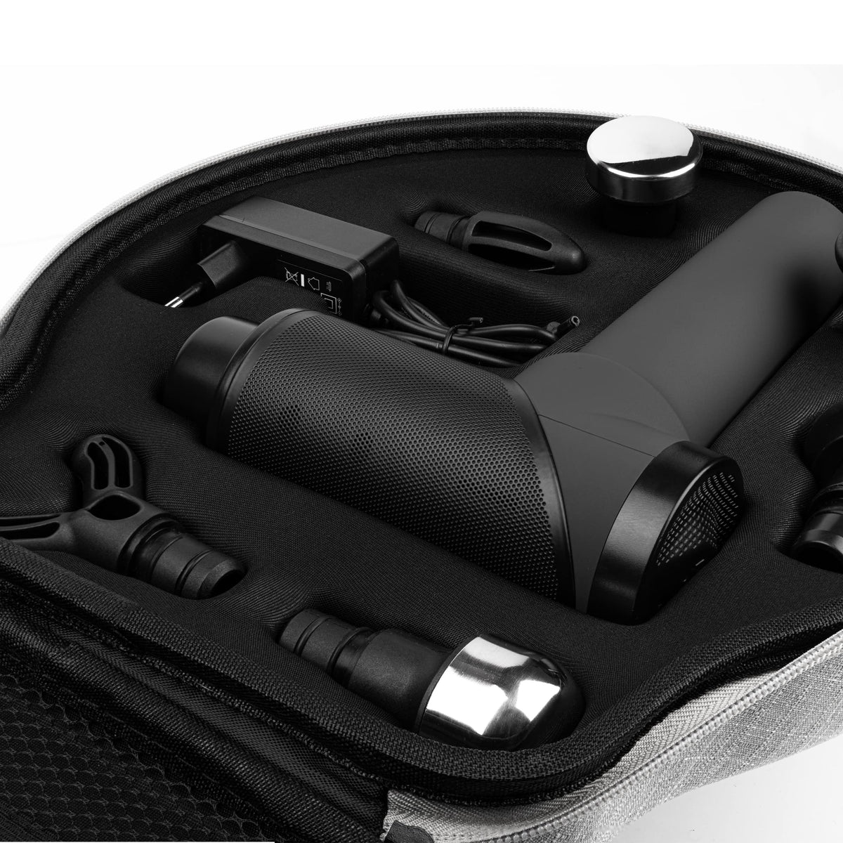 Massagepistole 3.0 mit App 7 Aufsätzen Koffer 160W 5 Intensitäten Schmerzlinderung Entspannung 360min Laufzeit
