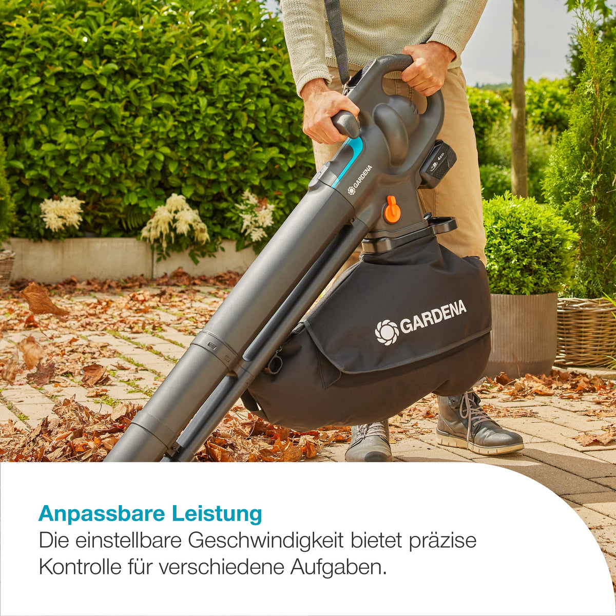 Akku Laubsauger Bläser PowerJet Collect 18V P4A Solo starker Luftstrom Moduswechsel Fangsack 14895 55