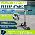 Pool Aufroller Premium 3 bis 5,70 m inklusive Vollgummireifen und Thermometer für Poolabdeckung