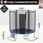 Gartentrampolin Kinder Ø180 244 305 366 430 cm bis 150 kg leise Gummiseilfederung Komplettset Sicherheitsnetz