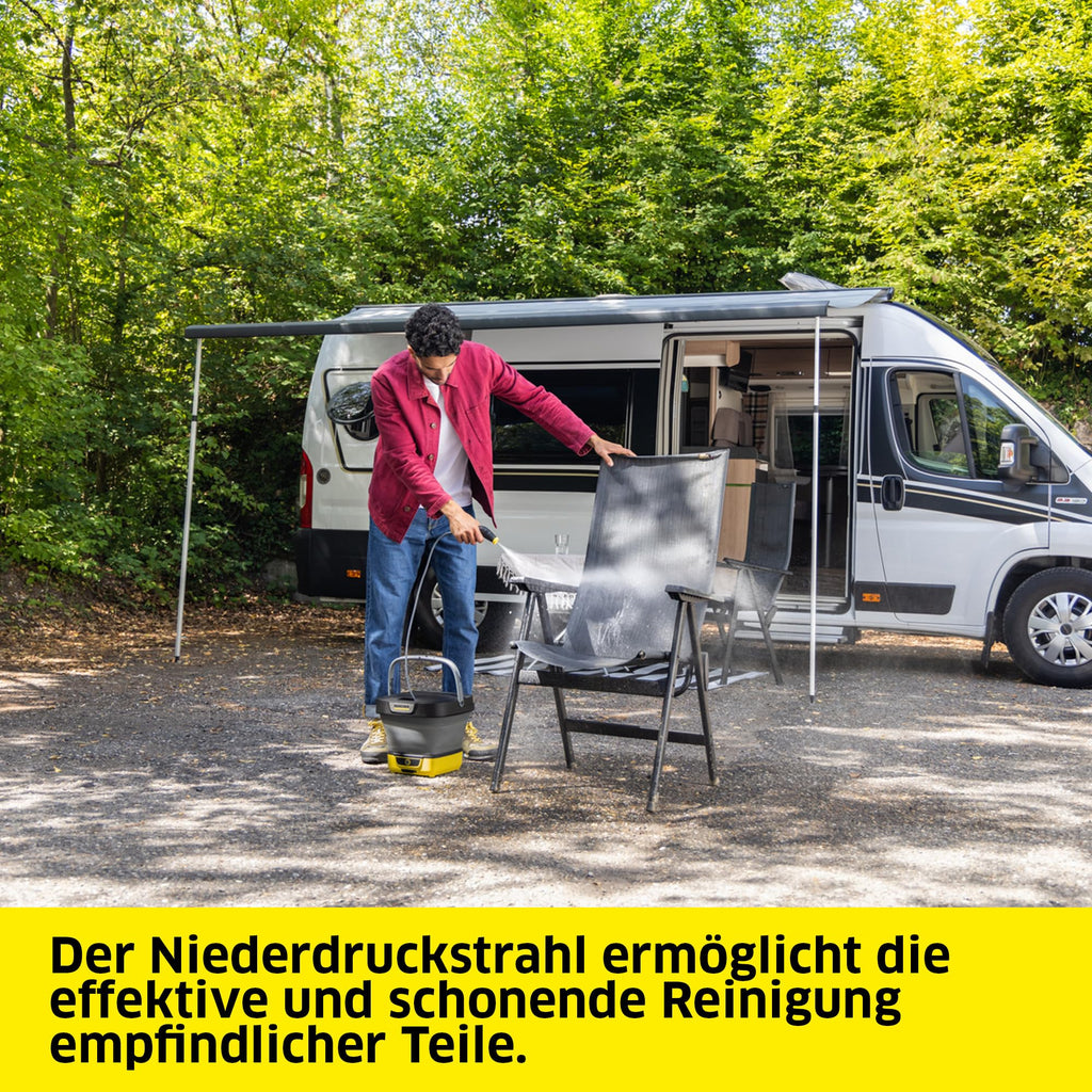 Druckreiniger OC 3 Foldable PJ Lithium Ionen Akku Niederdruck 2 l/h 2,2 kg Wassertank 8 l Schlauch 1,8 m Düsen