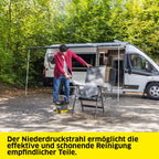 Druckreiniger OC 3 Foldable PJ Lithium Ionen Akku Niederdruck 2 l/h 2,2 kg Wassertank 8 l Schlauch 1,8 m Düsen