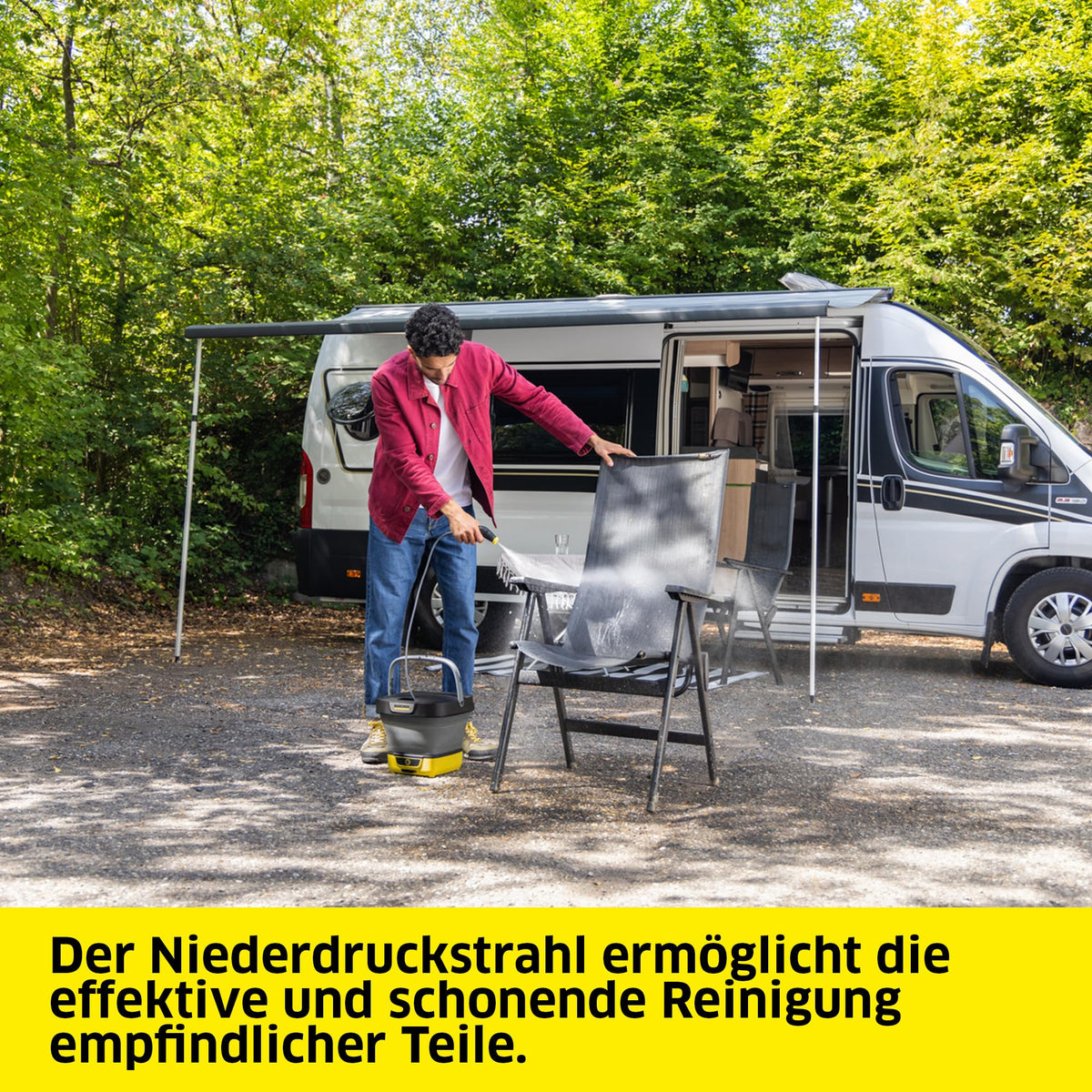 Druckreiniger OC 3 Foldable PJ Lithium Ionen Akku Niederdruck 2 l/h 2,2 kg Wassertank 8 l Schlauch 1,8 m Düsen