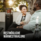 Terrassenheizer Gas Polo Black 2.0 stufenlos regulierbar Reflektionssystem Umkippsicherung Transporträder #5464