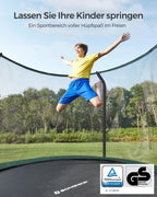 Kindertrampolin 244 305 366 427 cm rundes Gartentrampolin mit Sicherheitsnetz und Leiter Randabdeckung