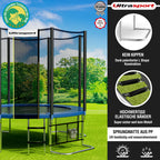 Gartentrampolin Kinder Ø180 244 305 366 430 cm bis 150 kg leise Gummiseilfederung Komplettset Sicherheitsnetz