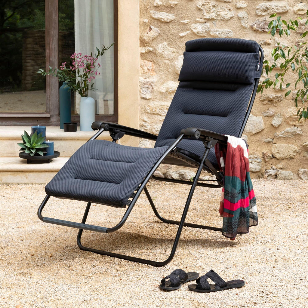 Gepolsterte Zero Gravity Relaxliege Garten Rsx Clip AirComfort Schwarz Acier LFM2058_6135 5 Jahre Garantie