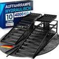 Hydraulische Auffahrrampe für Pkw 2er Set höhenverstellbar bis 4 t robust und tragfähig für Garage