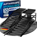 Hydraulische Auffahrrampe für Pkw 2er Set höhenverstellbar bis 4 t robust und tragfähig für Garage