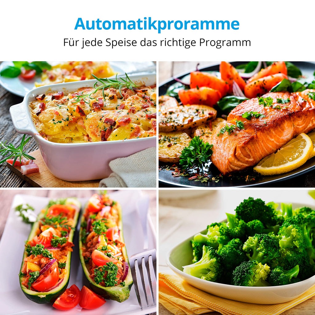 MD 15501 4 in 1 Mikrowelle mit Grill 25 L 900 Watt 1100 Watt Grill 2500 Watt Heißluft 10 Automatikprogramme
