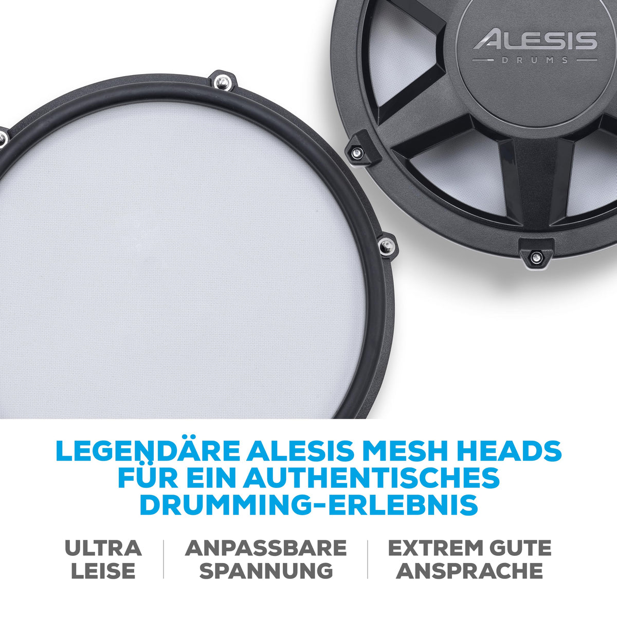 Nitro Max kompaktes elektronisches Schlagzeug E Drum Set mit Mesh Pads 10 Zoll Snare Bluetooth 400 Sounds