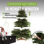 Kunstweihnachtsbaum Nordmanntanne 220cm mit Holzständer, Testsieger, naturgetreue Nadeln, ohne Beleuchtung
