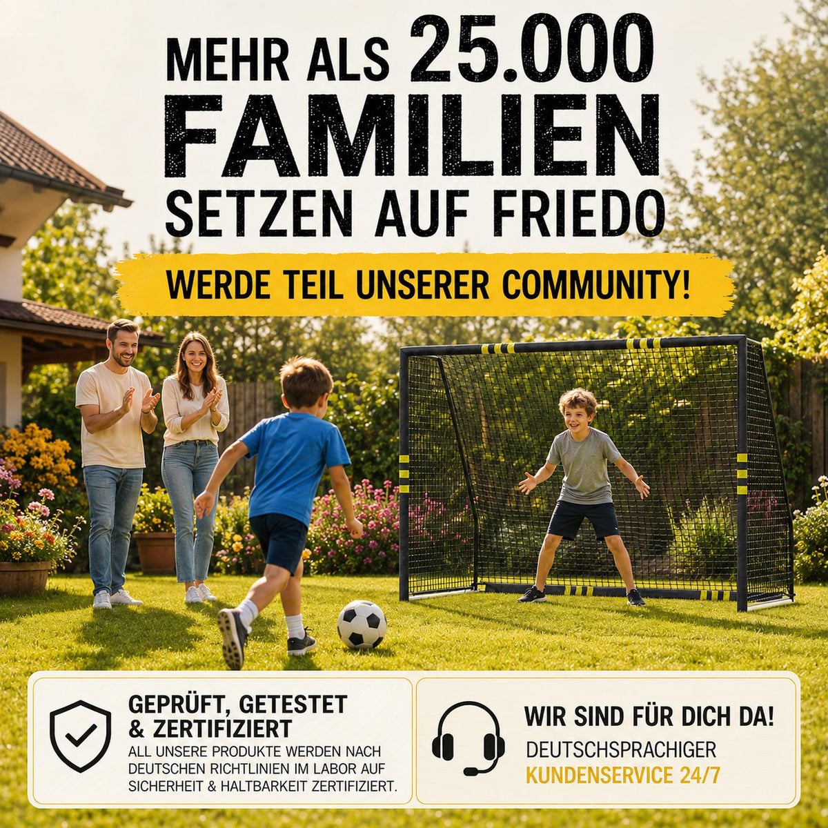 Fußballtor für Kinder rostfrei und wetterfest für den Garten in 3 Größen stabil und langlebig