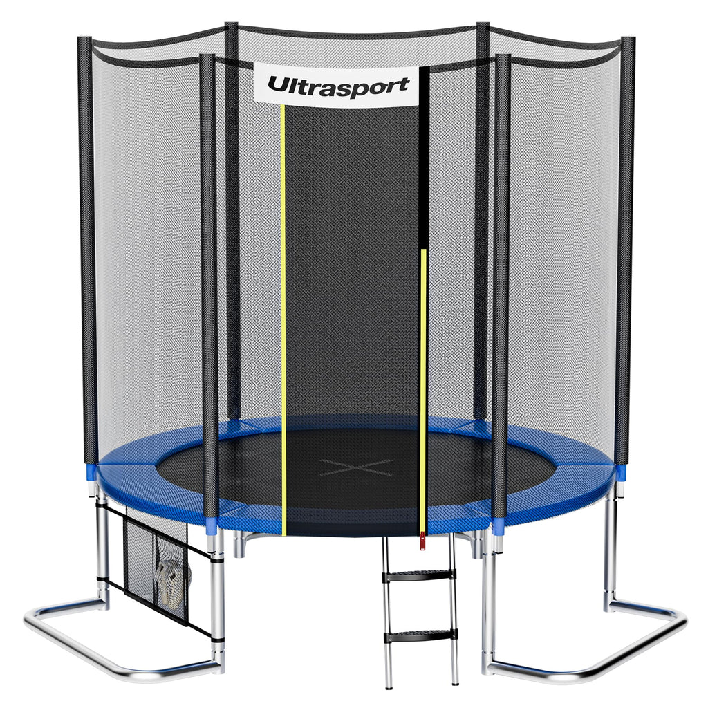 Gartentrampolin Kinder Ø180 244 305 366 430 cm bis 150 kg leise Gummiseilfederung Komplettset Sicherheitsnetz