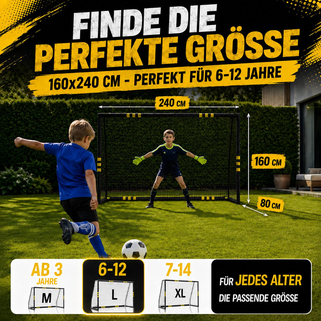 Fußballtor für Kinder rostfrei und wetterfest für den Garten in 3 Größen stabil und langlebig