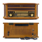 Retro Musikanlage Stereoanlage Kompaktanlage mit Plattenspieler CD und Kassette All in One Musiksystem