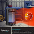 Gasheizstrahler Keramik 4200W Infrarot inkl Gasdruckregler Gasschlauch Schutzhülle Butan Propan Schwarz