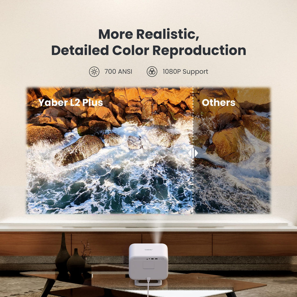 Proyector L2 Plus Full HD 1080p 700 lúmenes ANSI Dolby Audio Bluetooth WiFi para cine en casa