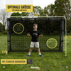 Fußballtore für Garten Kinder und Erwachsene mit Torwand Stahlrahmen und wetterfestem Netz robustes Fußballtor