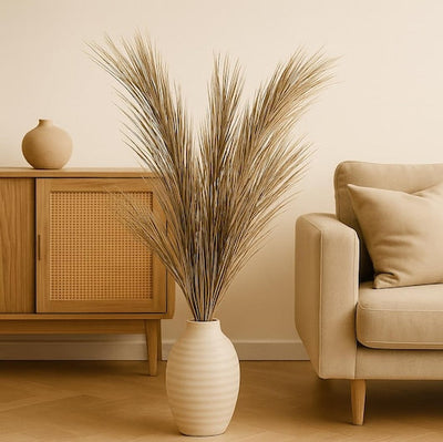 Getrocknete Palmblätter, Dattelpalme, 90 cm, Stranddekoration, Bohème-Stil, 3 Zweige, natürlich