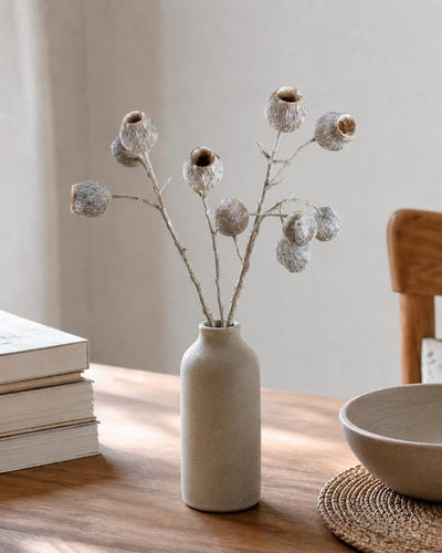 Bellgum Zweige gefrostet, 3 Stiele Naturdeko für Vase, Trockenblumen, Herbstdeko, Gesteck