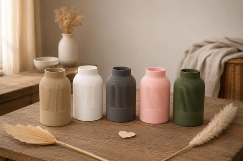 3D-gedruckte Vase, moderne skandinavische Dekoration, minimalistisch, Wabi-Sabi-Wohndekor