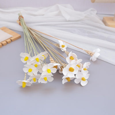 Weißer Trockenblumenstrauß | Vasenarrangement | 10 Stiele | 40–43 cm